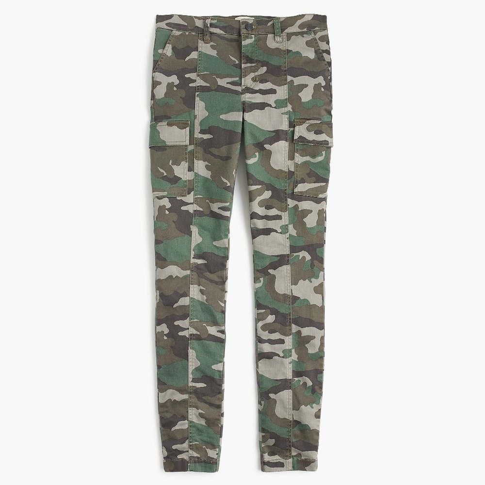 J.Crew 9" Cargo Toothpick Pants in Camo Print 28 - Picture 2 of 6